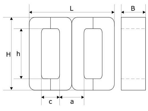 ШЛМ – Магнитопровод -  Габаритные размеры.