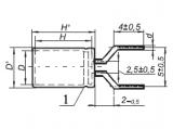 К50-68 чертеж конденсатора с формованными выводами.