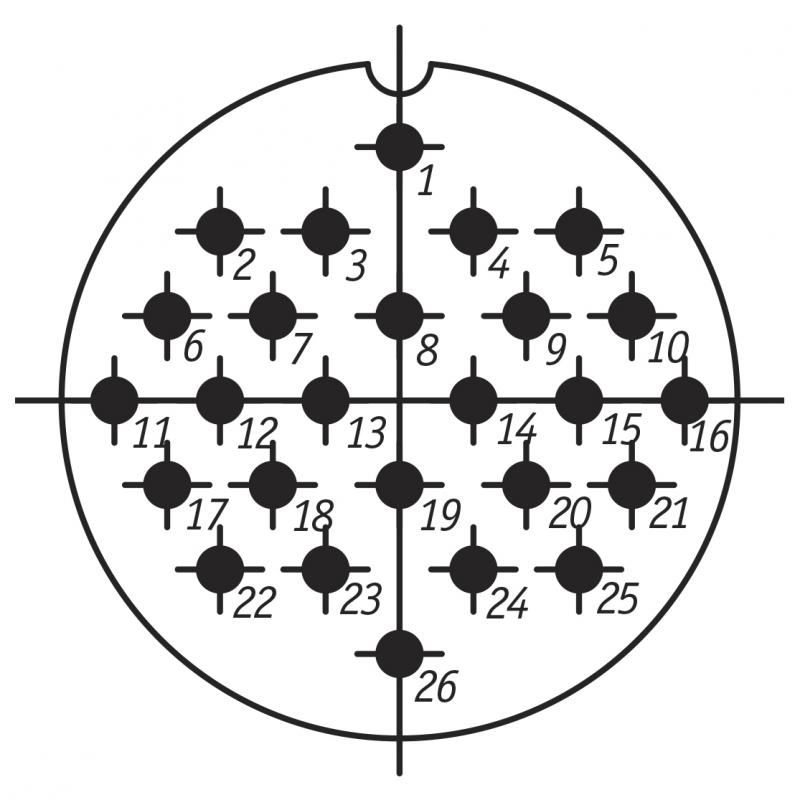 СШР48П26ЭШ3 схема расположения контактов.