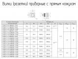СНЦ131-3(4,7,10,19,24,28,32, 41,43,45,55,61)/ 14(18,22,24,27,30,33, 36,39)В(Р)0111-Б-В чертеж приборных вилок (розеток) с прямым кожухом.