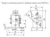 РШАГПБ-6 чертеж 6-контактной розетки в приборном корпусе.
