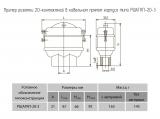 РШАГКП-20-3 чертеж 20-контактной розетки в кабельном прямом корпусе.