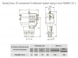 РШАВКП-20-3 чертеж 20-контактной вилки в кабельном прямом корпусе.