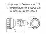 2РТТ28КПН7Ш11В чертеж вилки кабельной с прямым патрубком и гайкой для неэкранированного кабеля.