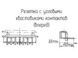 ОНп-СГ-83 чертеж розетки с угловыми хвостовиками контактов (вперед).