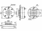 РПС5 чертеж соединительной колодки с 16 контактными ножками.