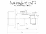 2РМД33БПЭ32Ш5А1 чертеж блочной вилки с прямым патрубком и гайкой для экранированного кабеля.