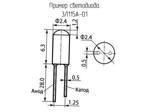 Mlh 5 держатель светодиода 5мм металл чертеж