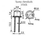 3Л360Б схема, чертеж светодиода.