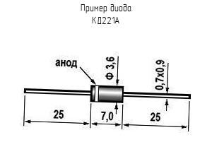 КД221А - Диод - схема, чертеж.