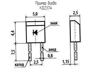 КД237А - Диод - схема, чертеж.