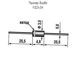 КД243А - Диод - схема, чертеж.