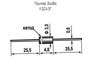КД243Г - Диод - схема, чертеж.