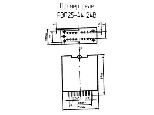 РЭП25-44 24В - Реле - схема, чертеж.