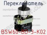 Переключатель BSW60-BD-3-K02 фотография 2.