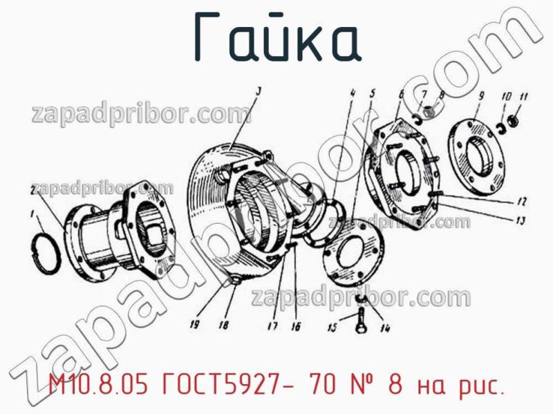 Гайка М10.8.05 ГОСТ5927- 70 фотография.