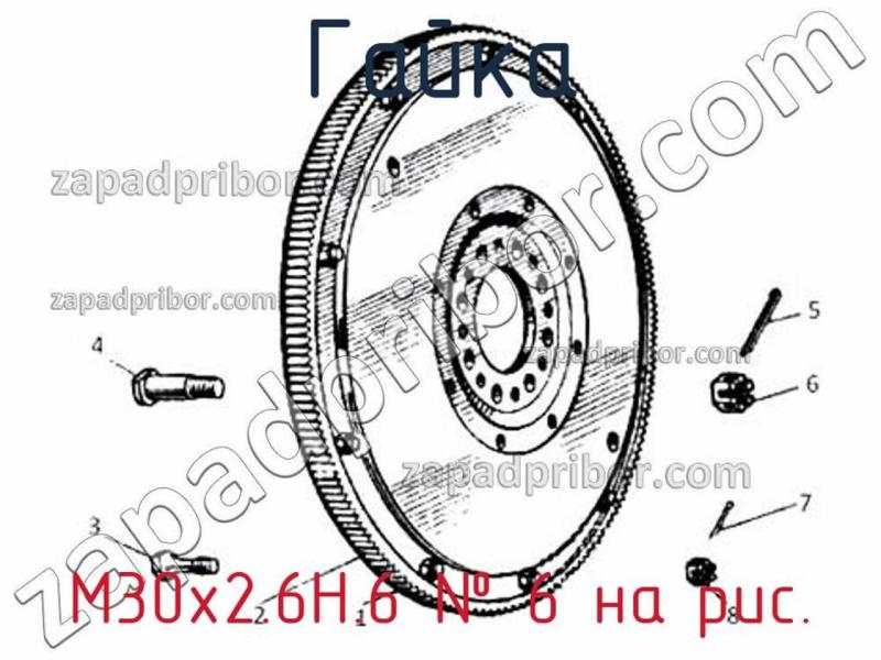 Гайка М30х2.6Н.6 фотография.