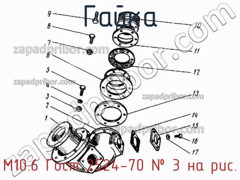 Гайка М10.6 Гост 2524-70 фотография.