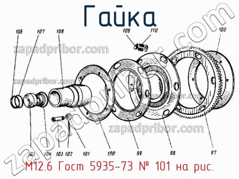 Гайка М12.6 Гост 5935-73 фотография.