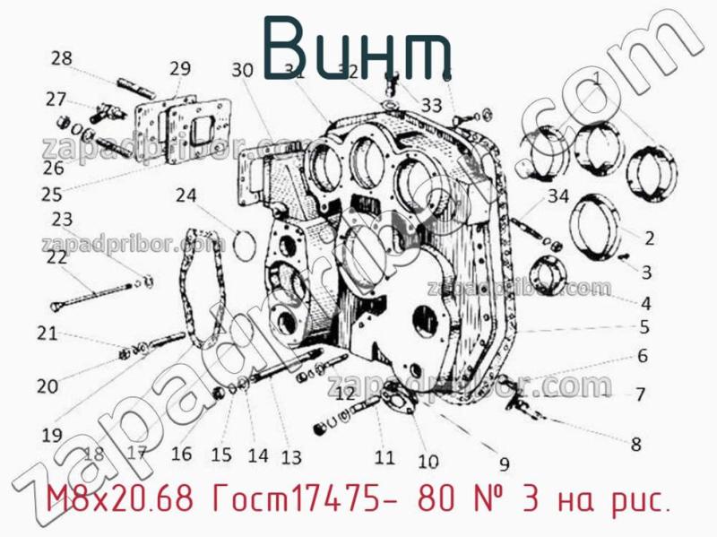 Винт М8х20.68 Гост17475- 80 фотография.