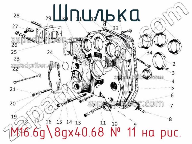 Шпилька М16.6g-8gх40.68 фотография.