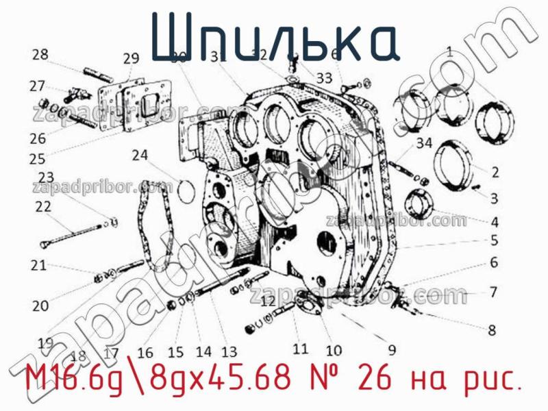 Шпилька М16.6g-8gх45.68 фотография.