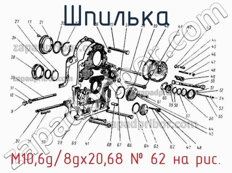 Шпилька M10,6g/8gx20,68 фотография.