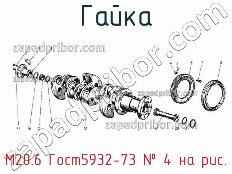 Гайка М20.6 Гост5932-73 фотография.