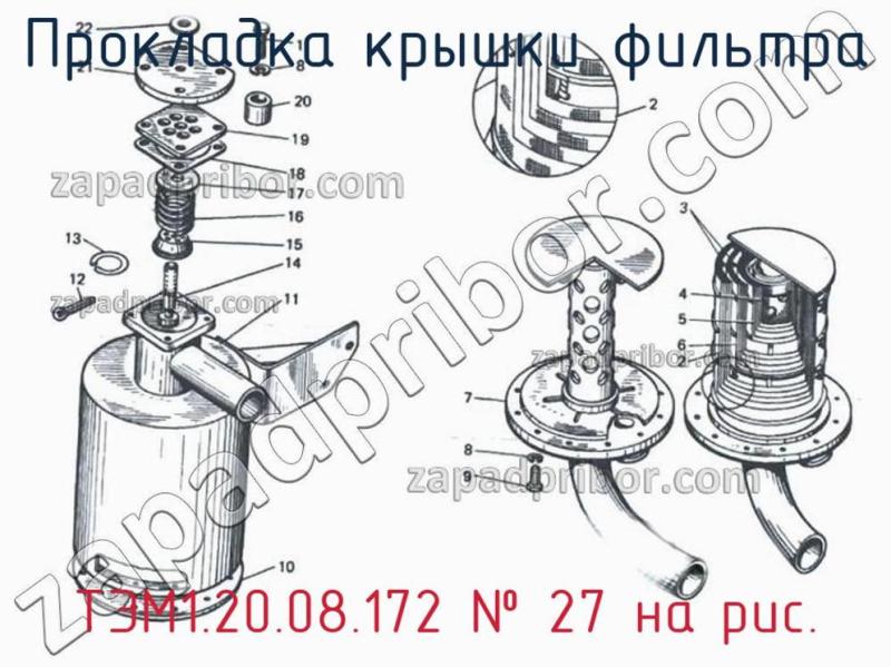 Прокладка крышки фильтра ТЭМ1.20.08.172 фотография.