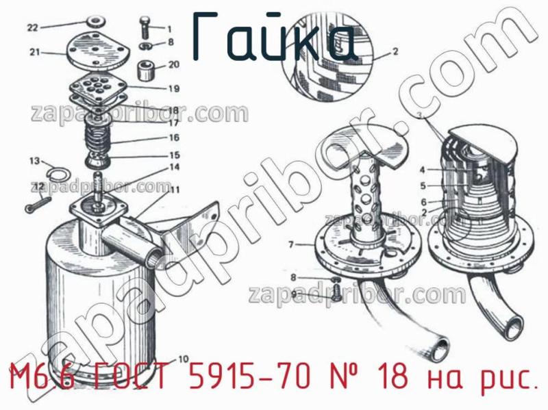 Гайка М6.6 ГОСТ 5915-70 фотография.