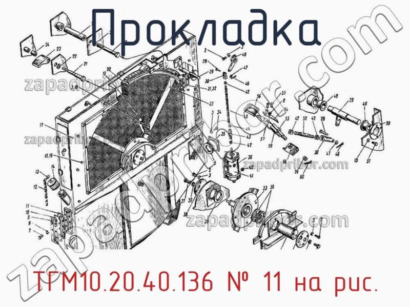 Прокладка ТГМ10.20.40.136 фотография.