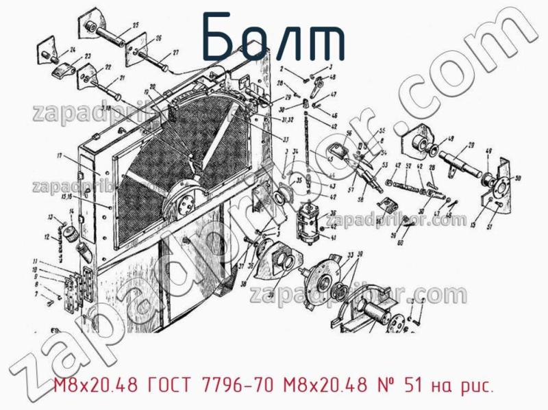 Болт М8х20.48 ГОСТ 7796-70 М8х20.48 фотография.