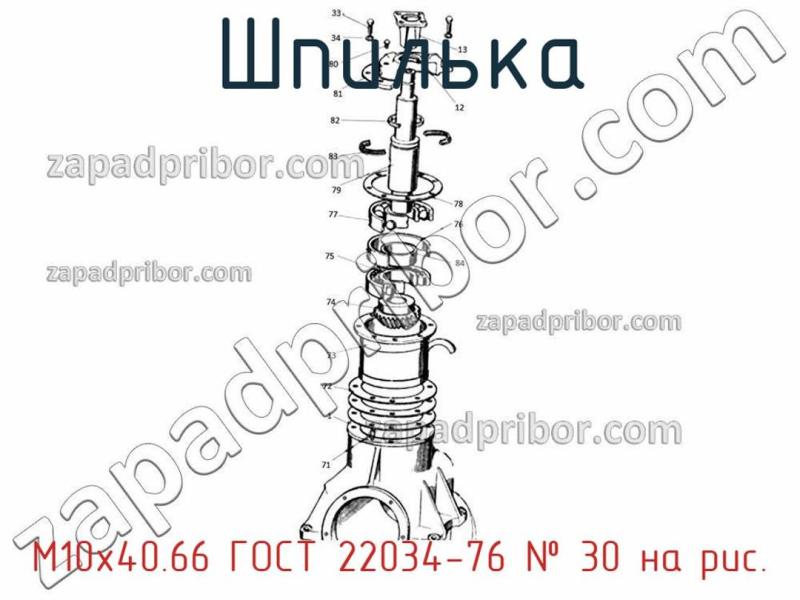 Шпилька М10х40.66 ГОСТ 22034-76 фотография.