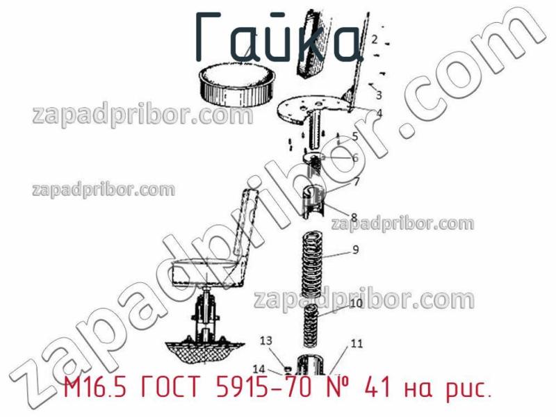 Гайка М16.5 ГОСТ 5915-70 фотография.