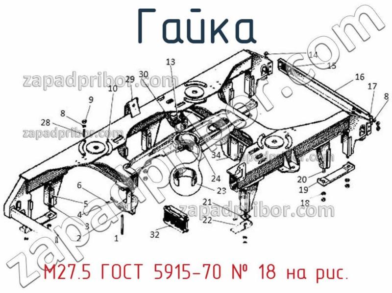Гайка М27.5 ГОСТ 5915-70 фотография.