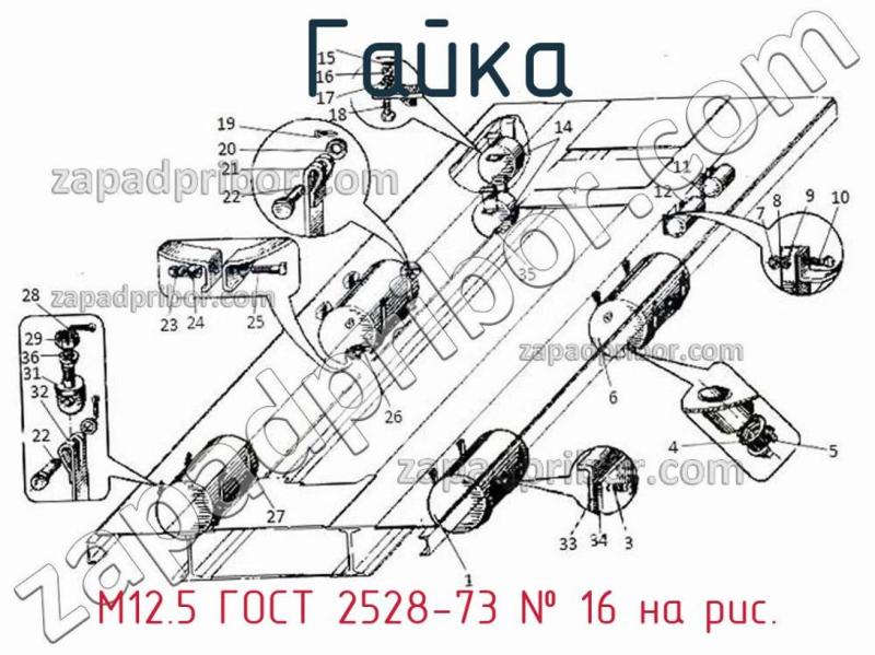 Гайка М12.5 ГОСТ 2528-73 фотография.