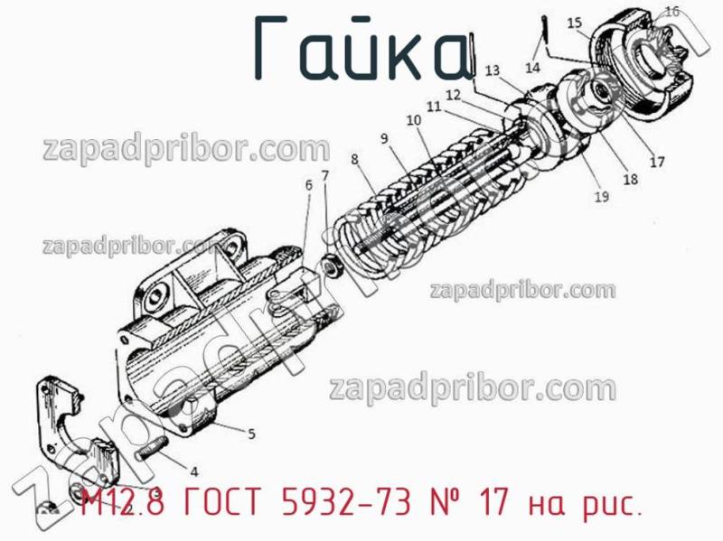 Гайка М12.8 ГОСТ 5932-73 фотография.