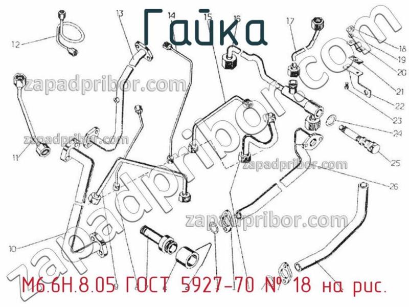Гайка М6-6Н.8.05 ГОСТ 5927-70 фотография.