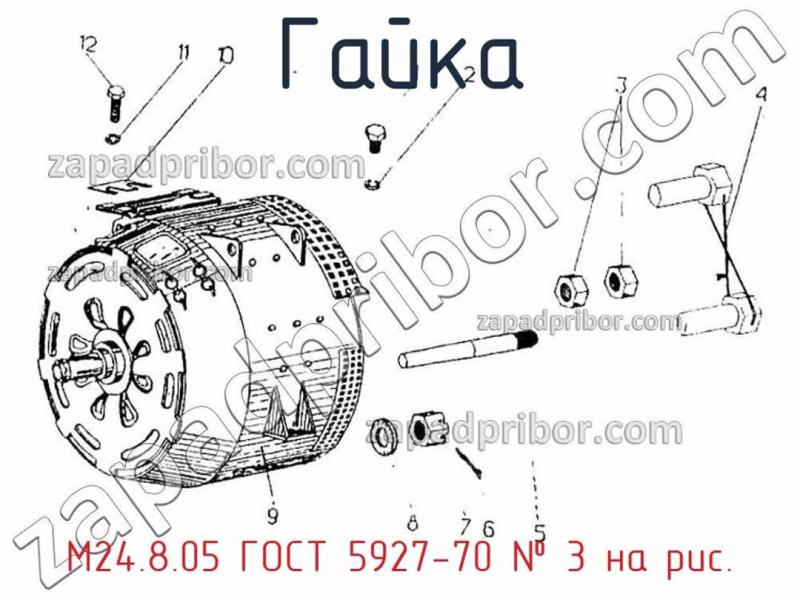 Гайка М24.8.05 ГОСТ 5927-70 фотография.