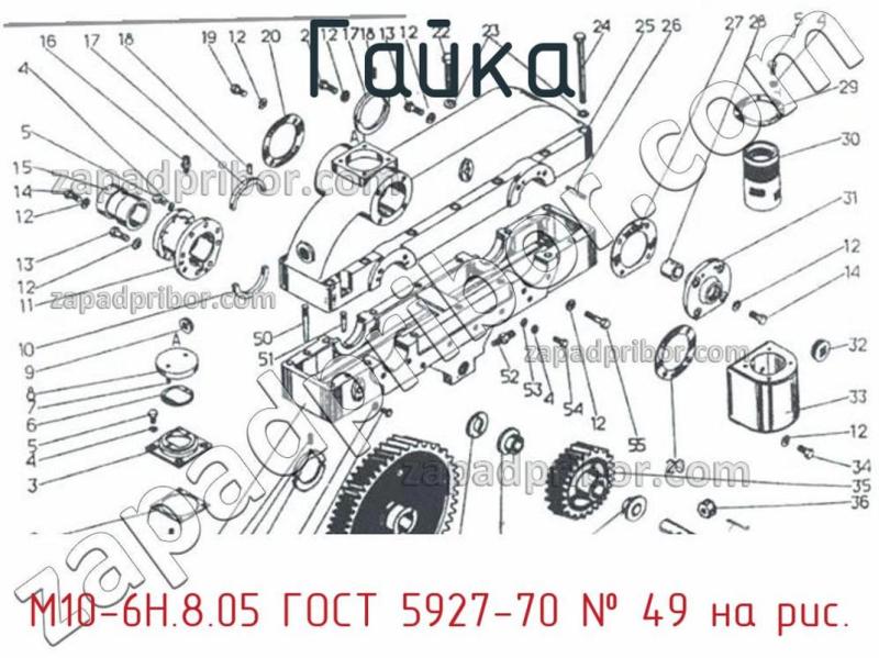 Гайка М10-6Н.8.05 ГОСТ 5927-70 фотография.