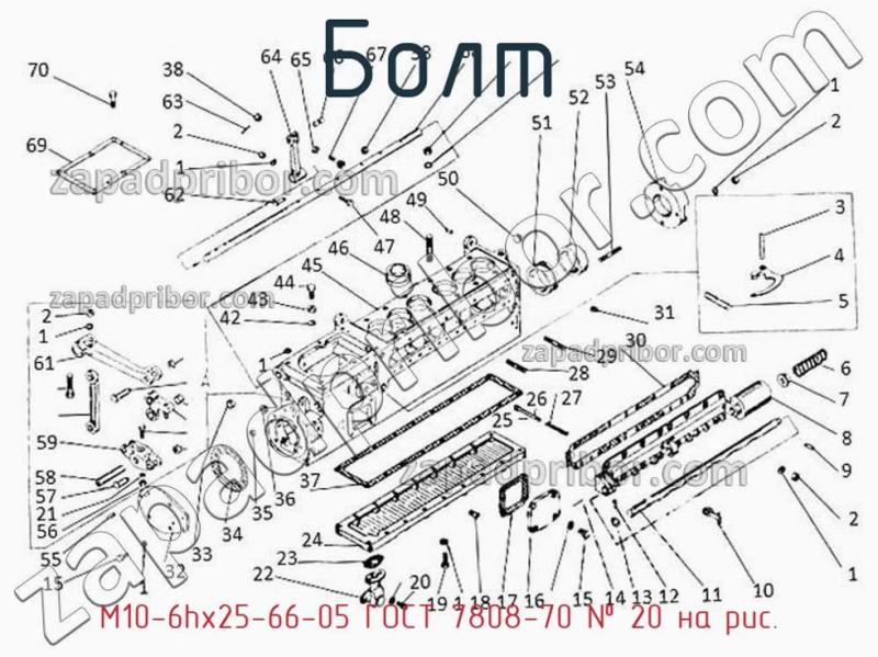 Болт М10-6hх25-66-05 ГОСТ 7808-70 фотография.