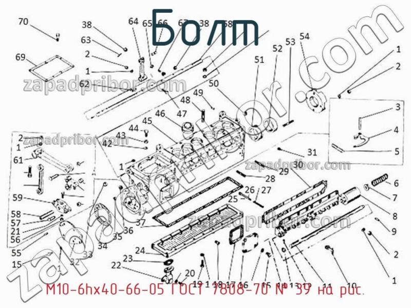 Болт М10-6hх40-66-05 ГОСТ 7808-70 фотография.