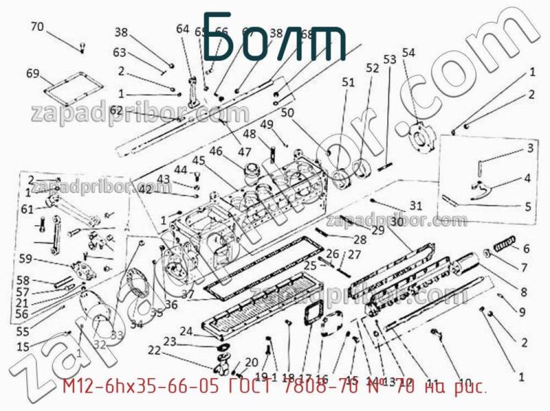 Болт М12-6hх35-66-05 ГОСТ 7808-70 фотография.