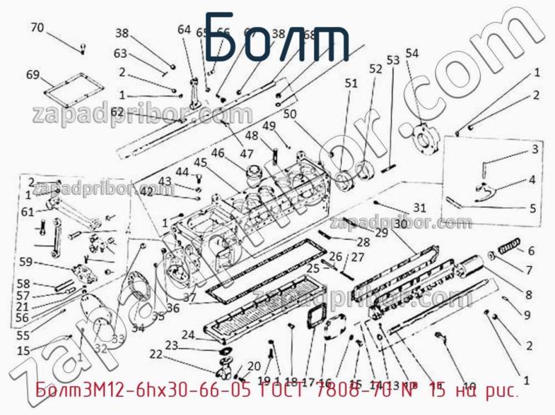 Болт Болт3М12-6hх30-66-05 ГОСТ 7808-70 фотография.