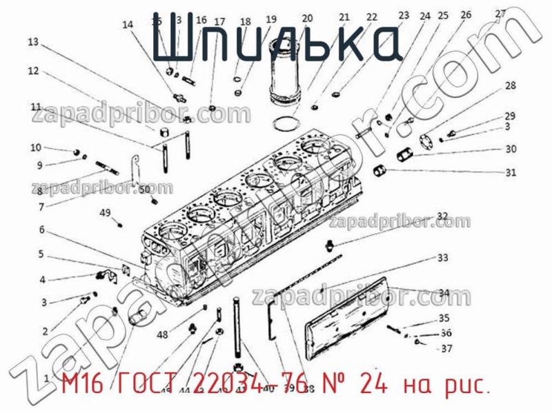 Шпилька М16 ГОСТ 22034-76 фотография.