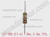 Резистор углеродистый CF-100 (С1-4) 1 Вт, 2 Ом, 5% фотография 2.