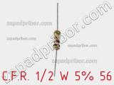 Резистор углеродистый C.F.R. 1/2 W 5% 56 фотография 2.