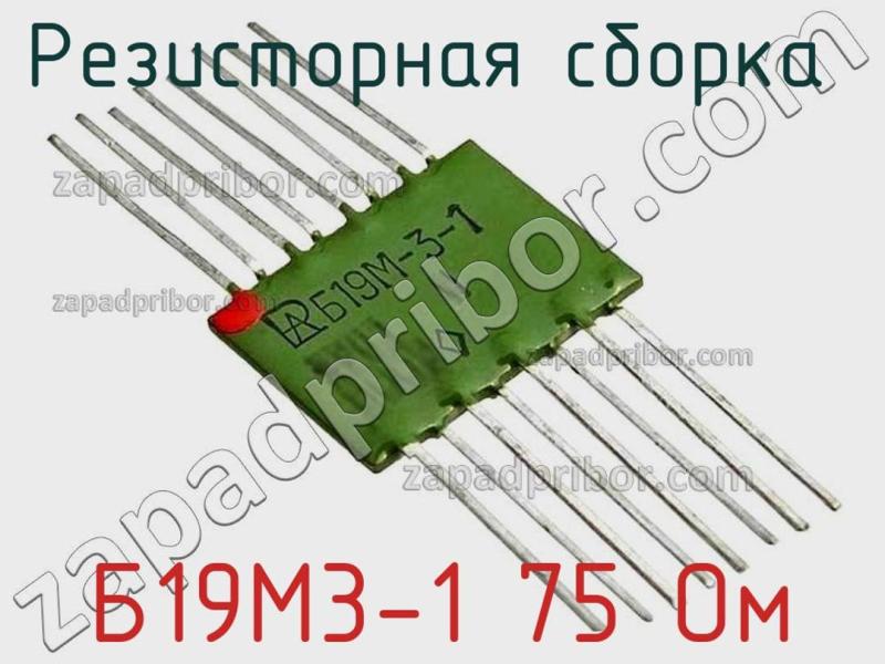 Резисторная сборка  Б19М3-1 75 Ом фотография.