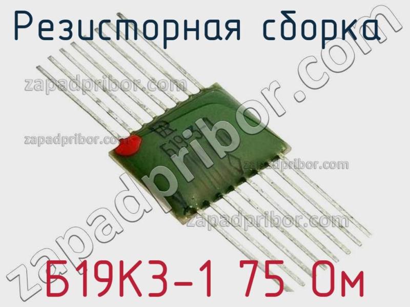 Резисторная сборка  Б19К3-1 75 Ом фотография.