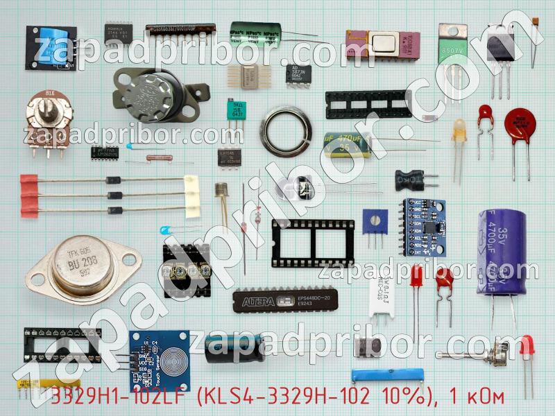 Резистор подстроечный 3329H1-102LF (KLS4-3329H-102 10%), 1 кОм фотография.